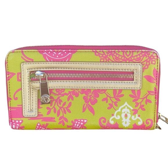 Spartina 449 Retreat Pink & Green Elephant Print Wallet EUC - Picture 4 of 4